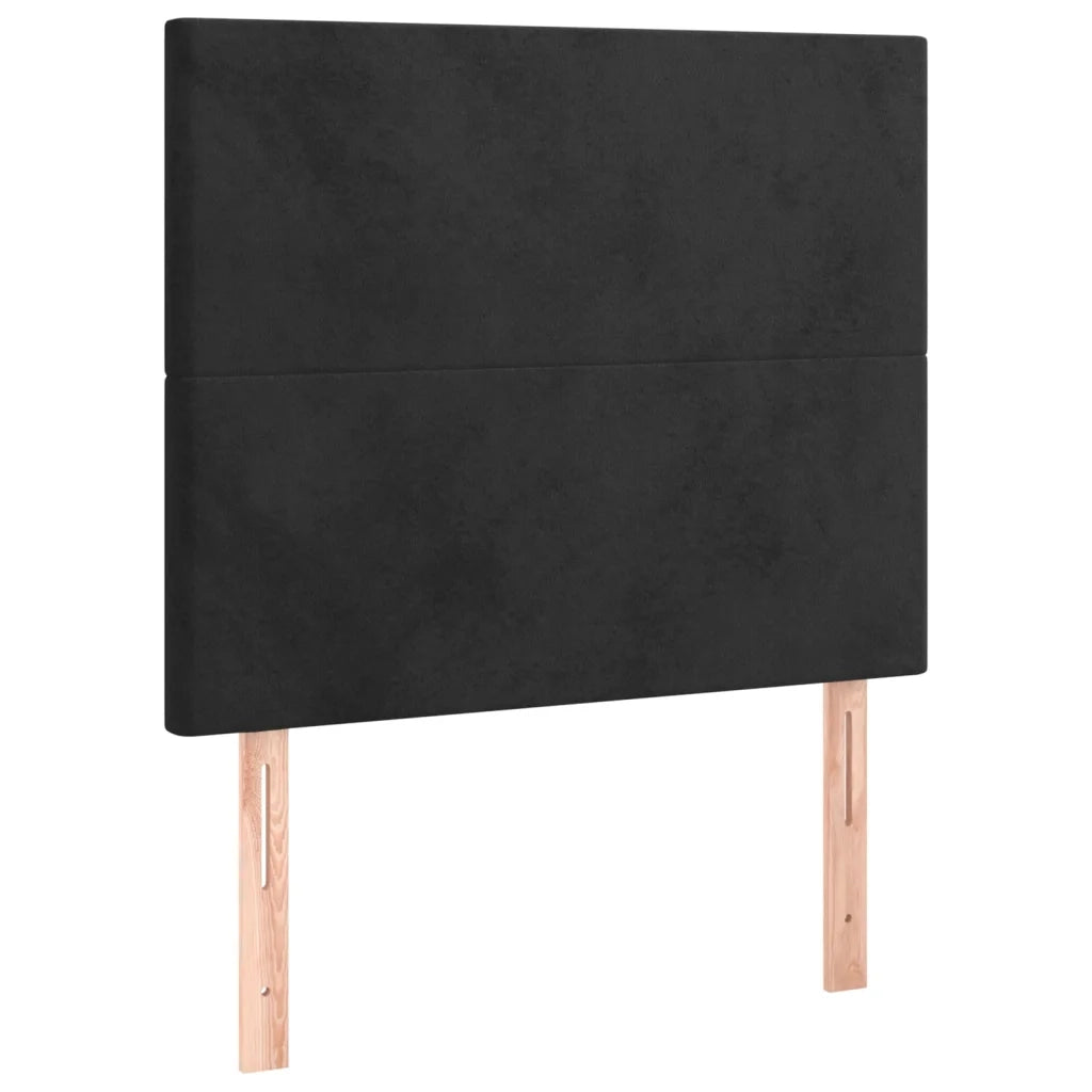 Giroletto a Molle con Materasso Nero 90x190 cm in Velluto 3137697