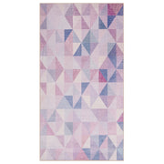 Tappeto tappetino Pastello Blu Grigio 80 x 150 cm Motivo Triangolo Tappeto Moderno Contemporaneo