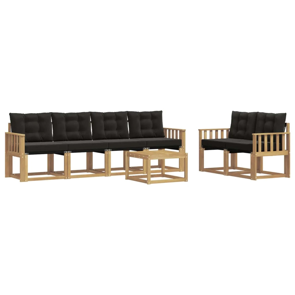 Set di divani da esterno 7 pz Bianco e Nero 3389234