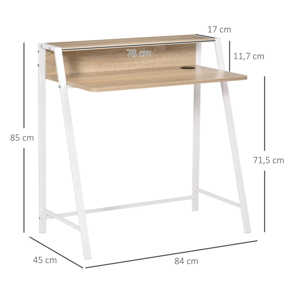 Scrivania per Computer ¨C zephmum ¨C Legno Quercia Bianco 84x45x85 cm