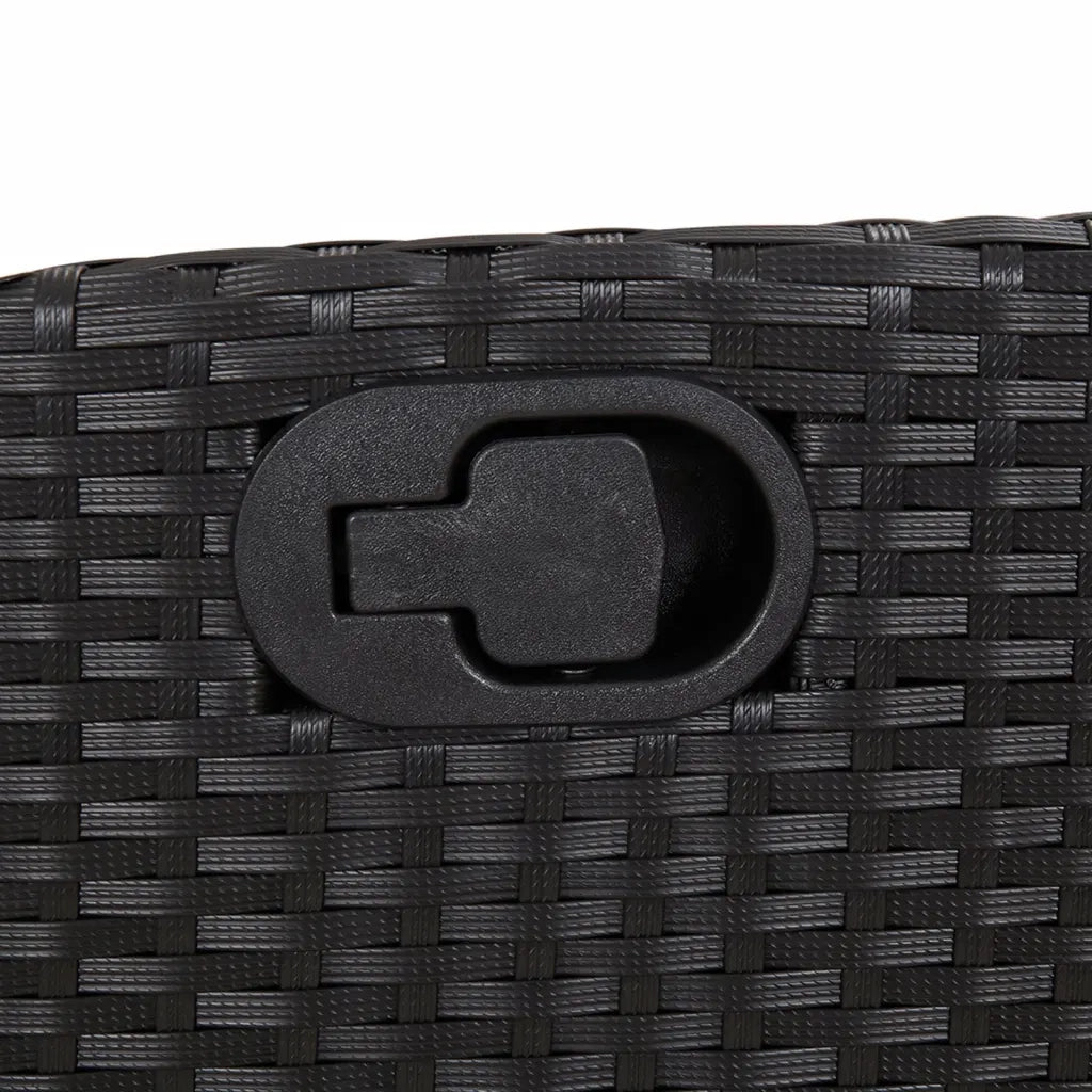 Set da Pranzo da Giardino 5 pz Nero con Cuscini in Polyrattan 3213088