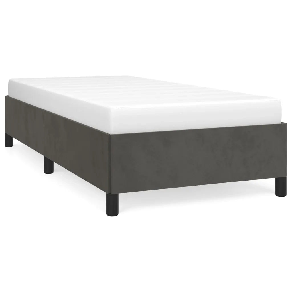Giroletto senza Materasso Grigio Scuro 80x200 cm Velluto 347289