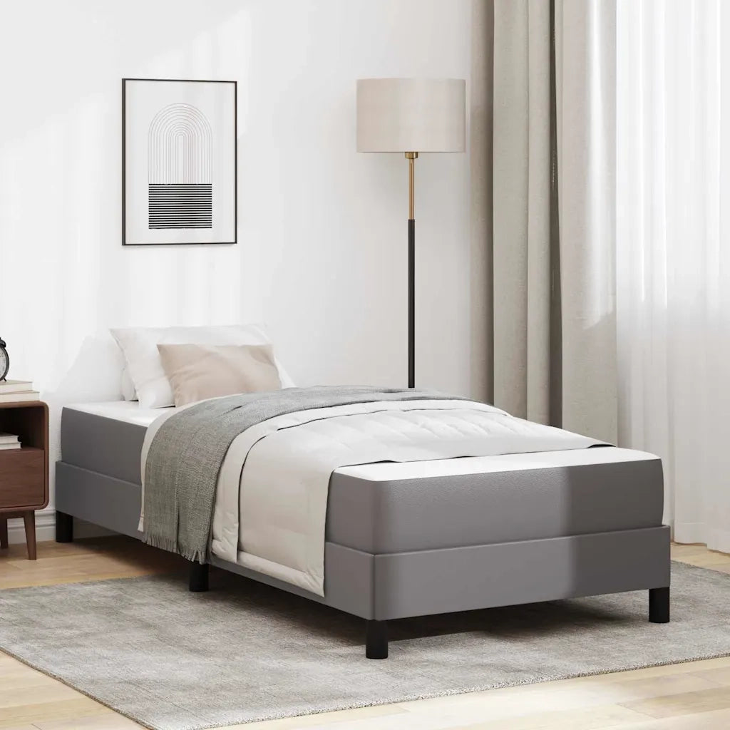 Letto singolo | Letto per adulti | Struttura del letto con materasso Grigio 100 x 200 cm Tessuto