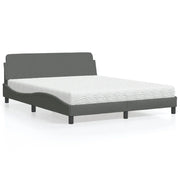 Letto con Materasso Dover Grigio Scuro 160x200 cm Tessuto