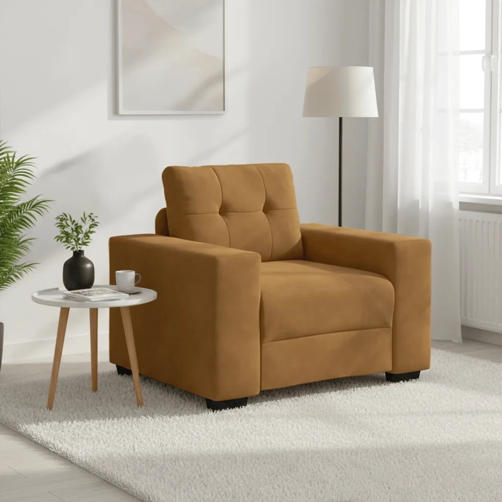 Divano Sedia Marrone 100x78x80 cm Velluto 4105105