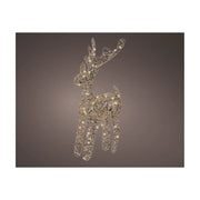 Renna Met Oro c/Luci LED bianco caldo 12x30x55cm