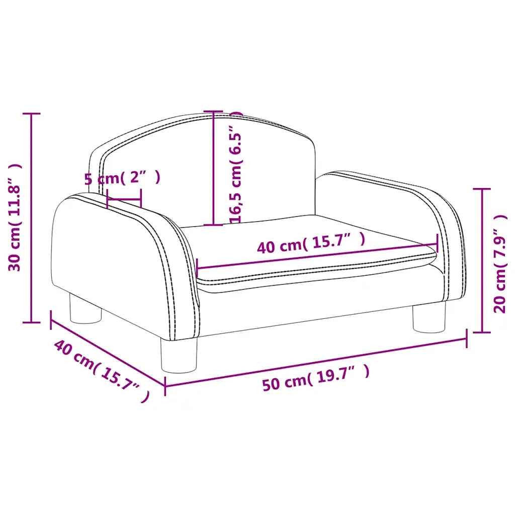 Divano per Bambini-Sofa-Divanetto Crema 50x40x30 cm in Tessuto