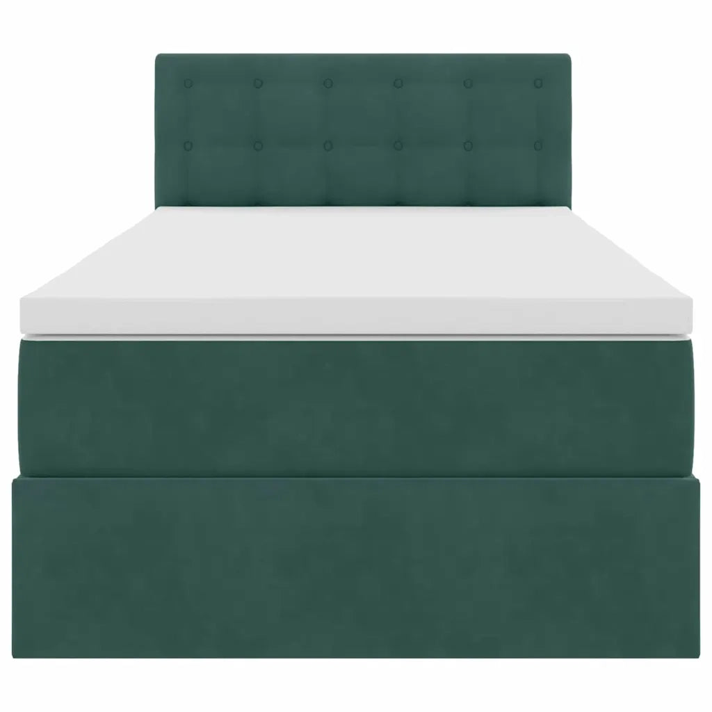 Letto con Contenitore Verde Scuro 100 x 200 cm Velluto