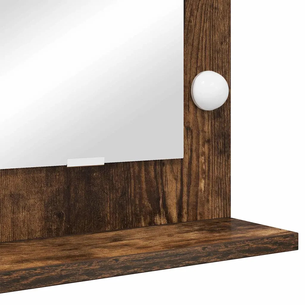 Specchio da Vanit¨¤ Rettangolare Rovere fum¨¦ 100 x 45 x 18 cm