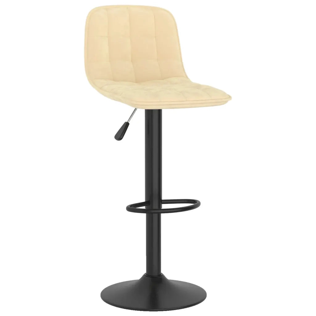 Sedie da Bar 2 pz Crema in Velluto 333990