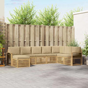 Set di divani da esterno 8 pcs Bianco e Beige 3392328