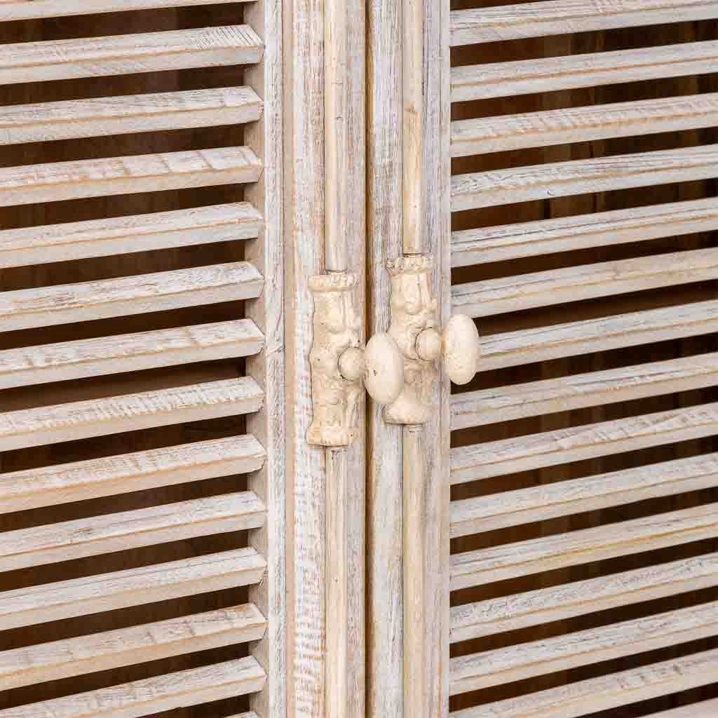 Credenza artigianale in legno bianco 182x38x93h cm