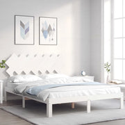 Letto senza Materasso-Struttura Letto Bianco 140x190 cm Legno Massello di Pino 244480