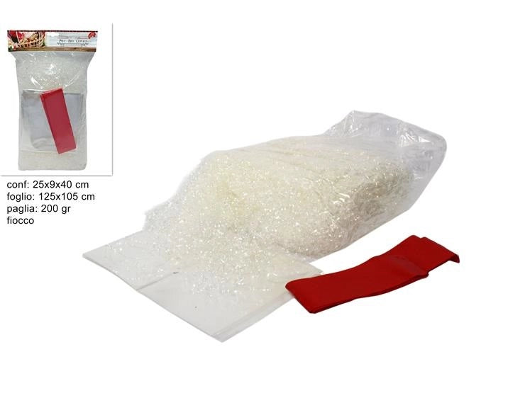 Confezione Bel Cesto per Confezione Paglia con Fiocco e Cellophane