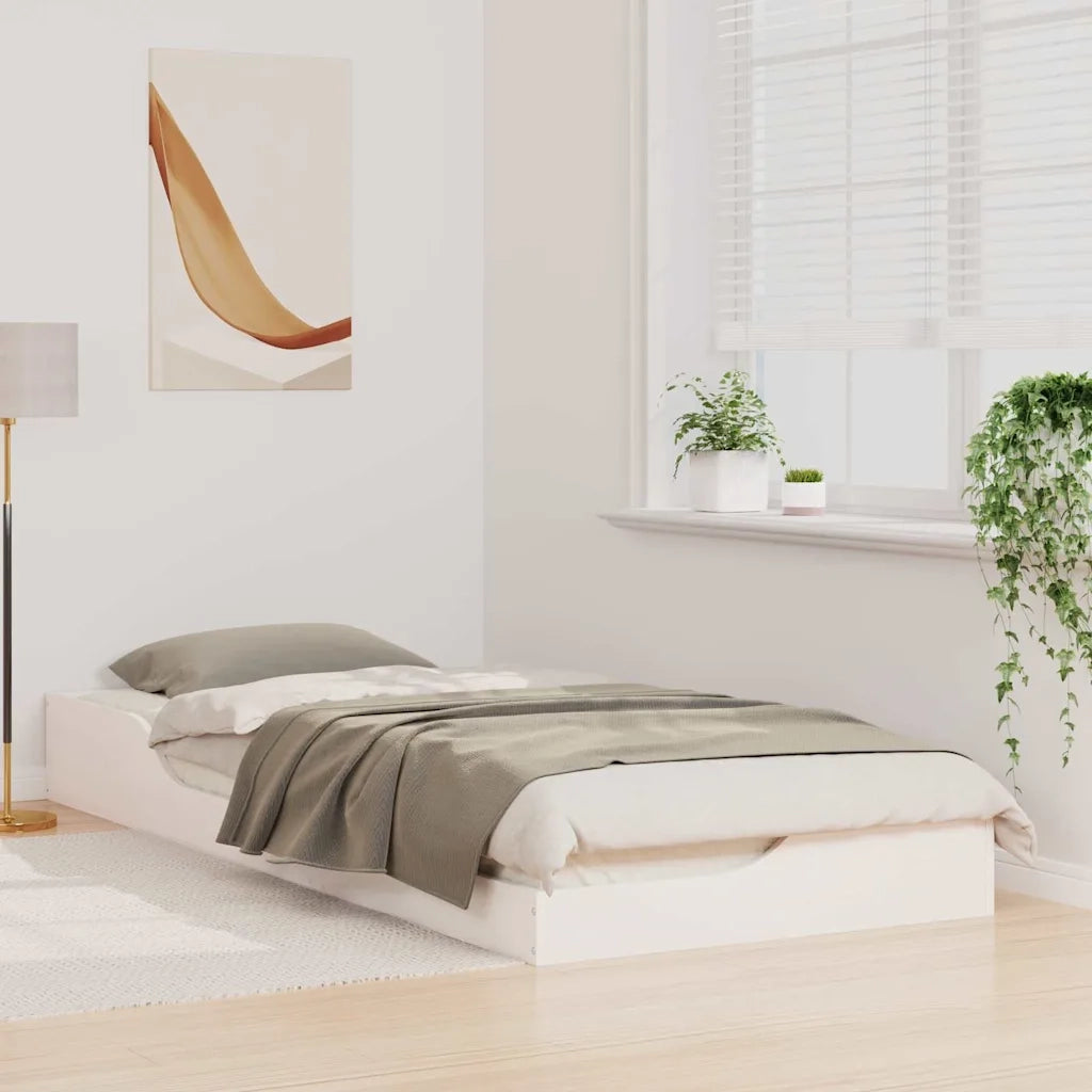 Struttura del letto Bianco 90 x 220 cm Pino massello 873413