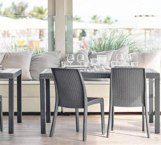 SEDIA VIRGINIA IMPILABILE IN POLYRATTAN TAUPE