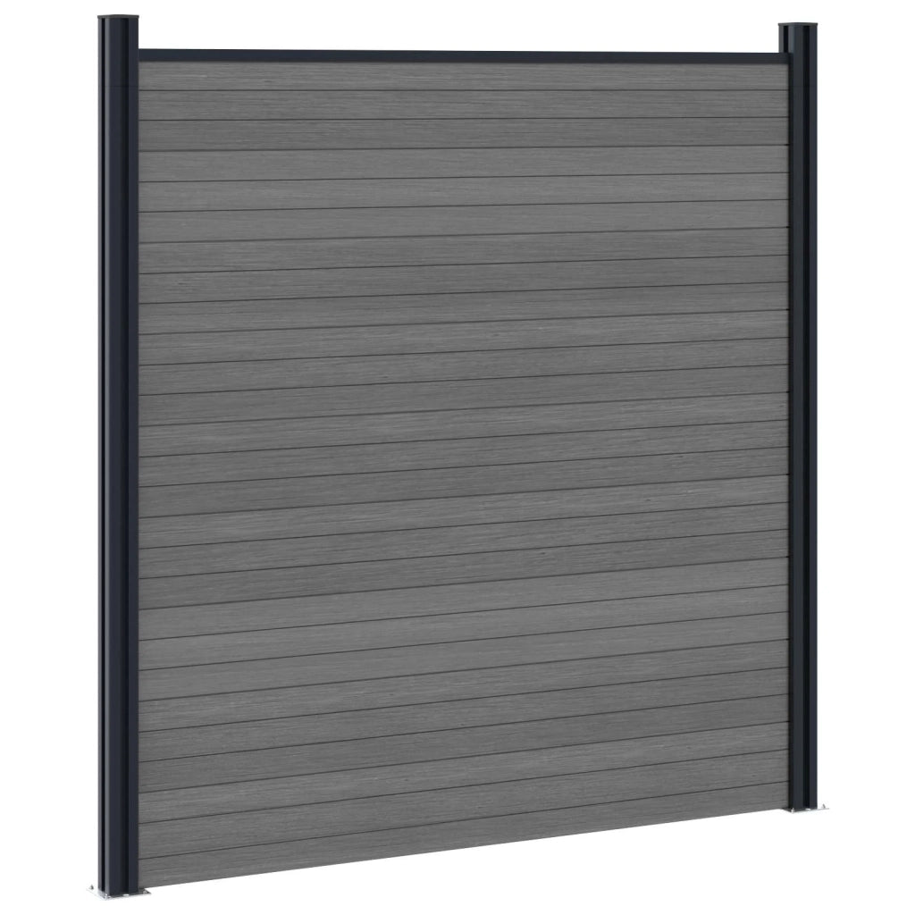 Set di Recinzione 1138 x 186 cm WPC e Alluminio Grigio 3429407