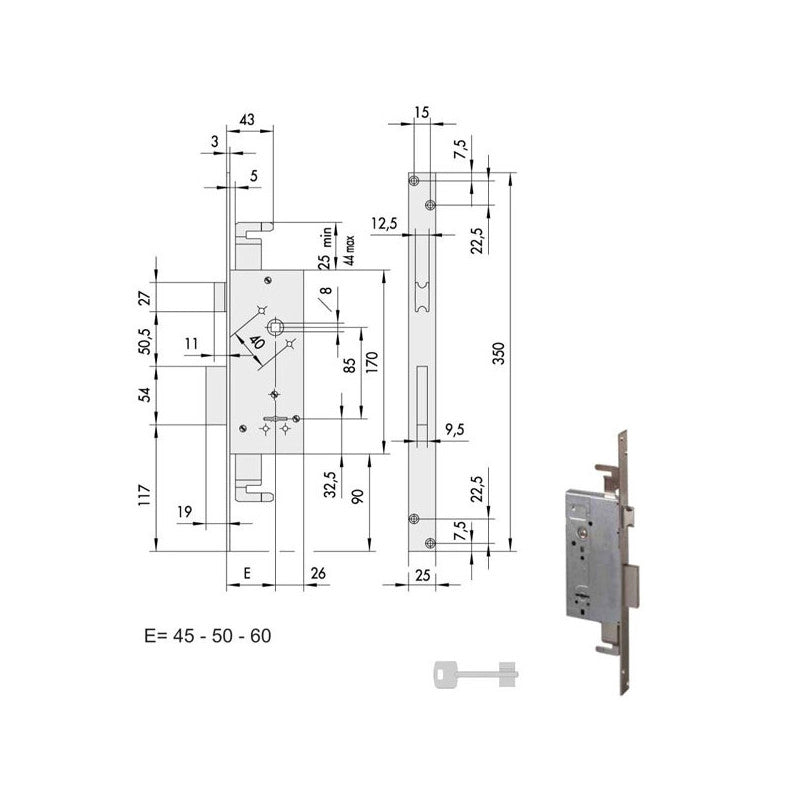 Serratura Infilare Ferro 57215-60-0 Cisa