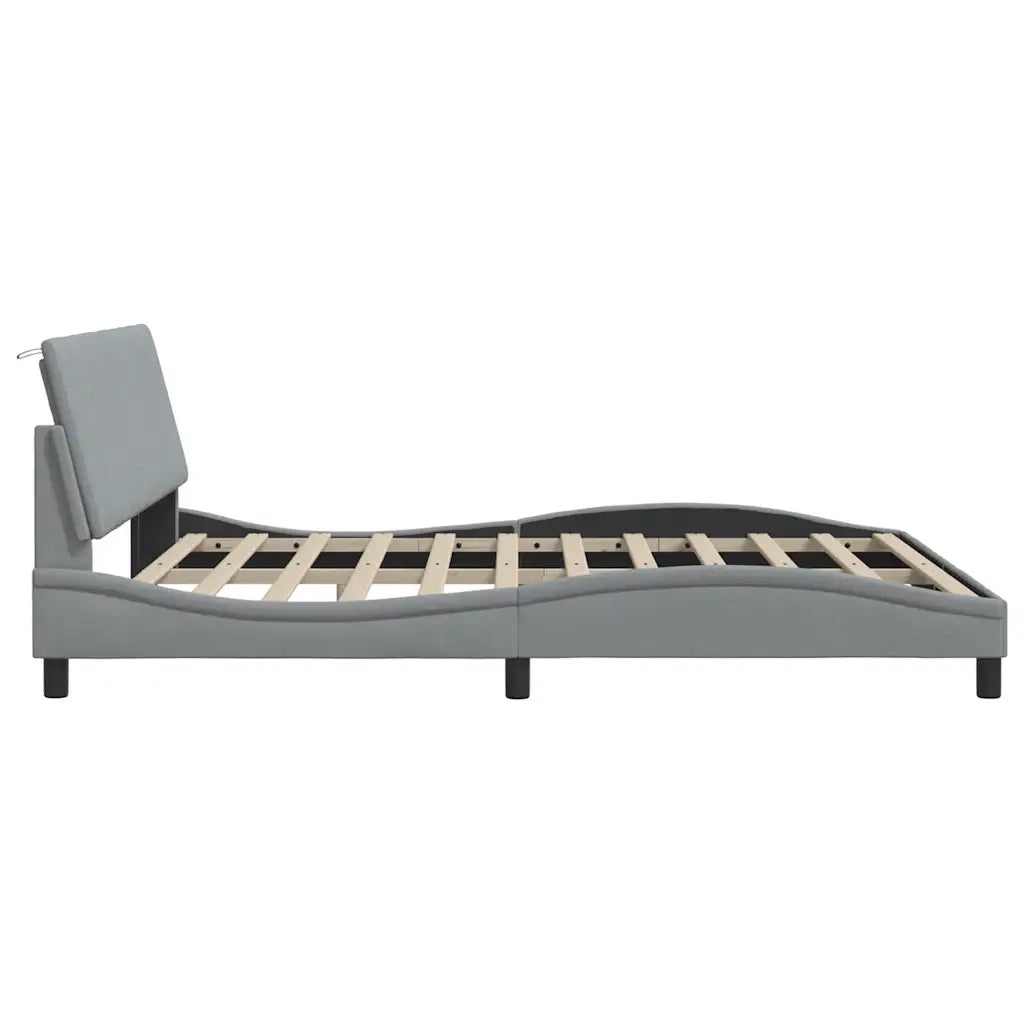 Letto matrimoniale | Letto per adulti | Giroletto senza Materasso Hanko Grigio Chiaro 180x200 cm Tessuto