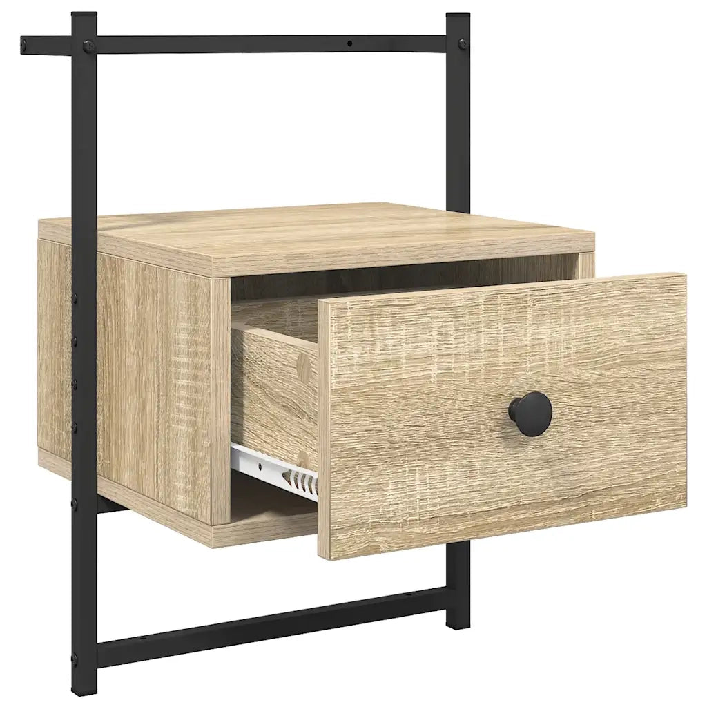 Comodino | Armadio da Notte | Mobiletto da notte a Muro Rovere Sonoma 35x30x51 cm Legno Multistrato