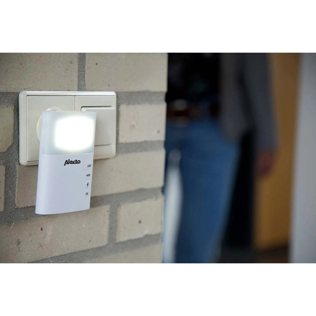 Campanello wireless alimentato a rete 36 melodie con indicatore LED Bianco Alecto