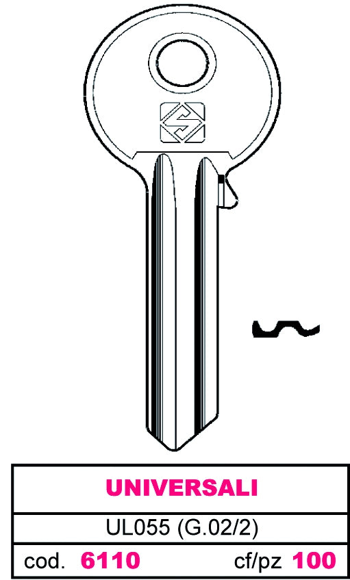Silca CHIAVE ASC UL055 (G.VAC 2) UNIVERSALE 100.00 pz