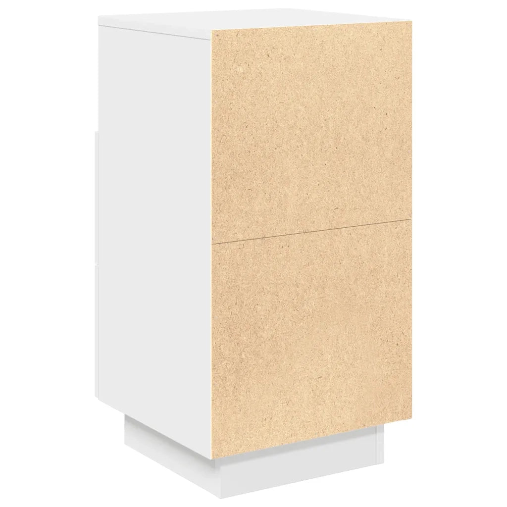 Comodino con 2 Cassetti-Tavolino da notte Bianco 36x36x68 cm