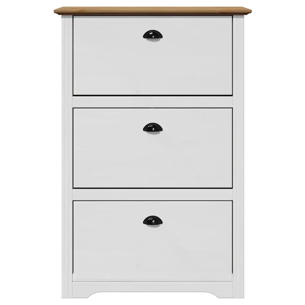 Scarpiera BODO Bianca e Marrone 80x35x118 cm 4016882