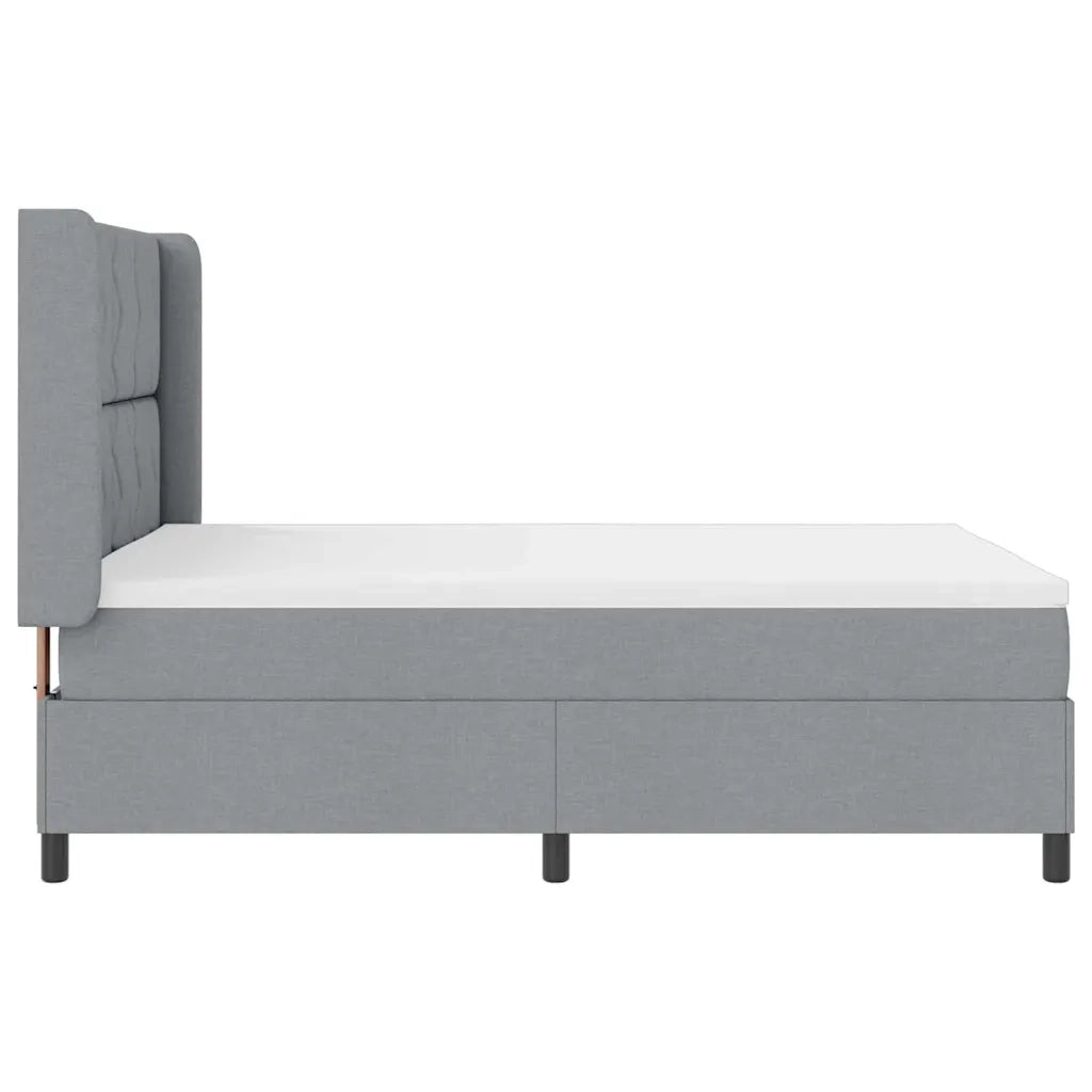 Letto a Sorgente LED Grigio chiaro 140 x 190 cm Tessuto 3343560