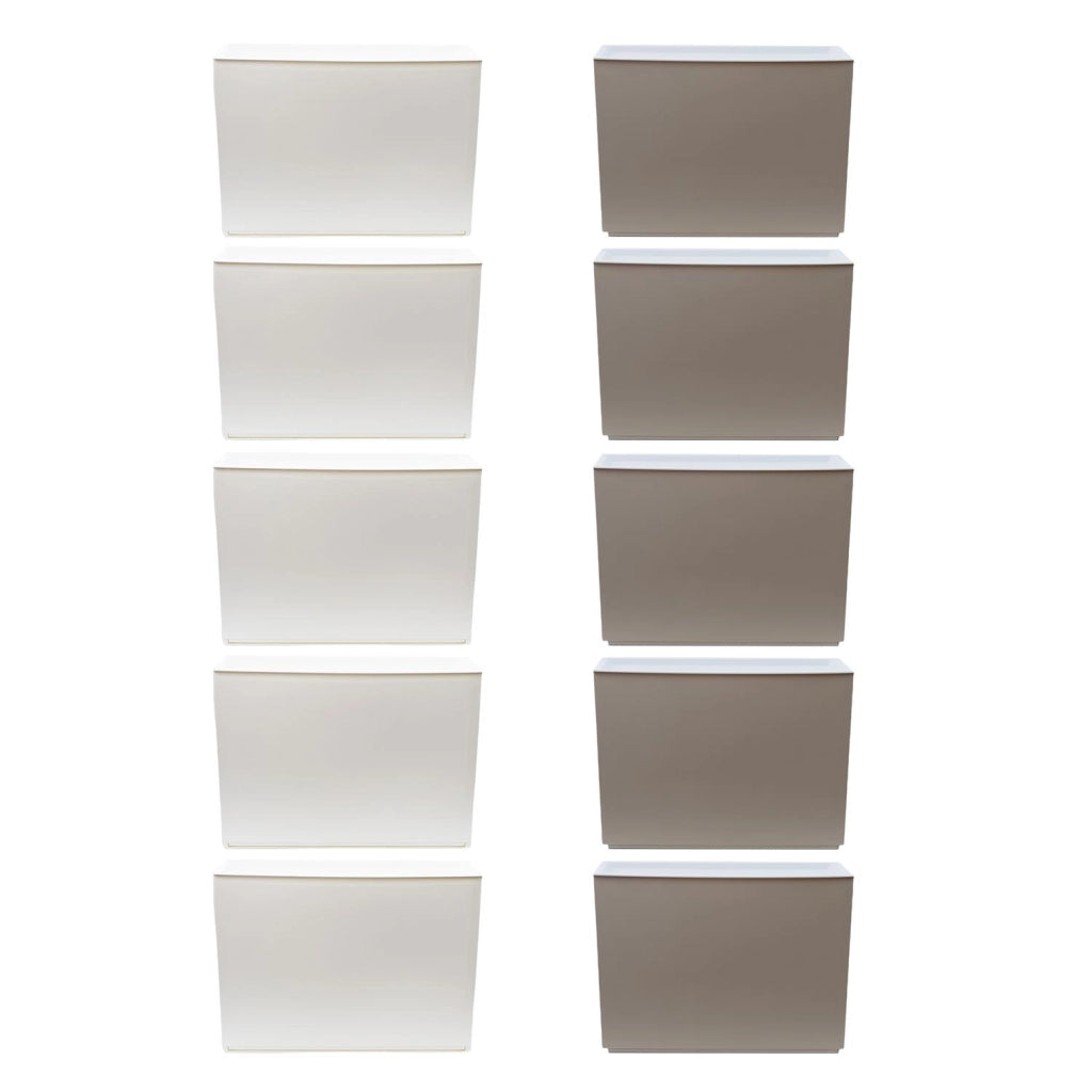 SET 5 SCARPIERE BIANCHE + 5 SCARPIERE TORTORA 51 X 17 X H39 CM