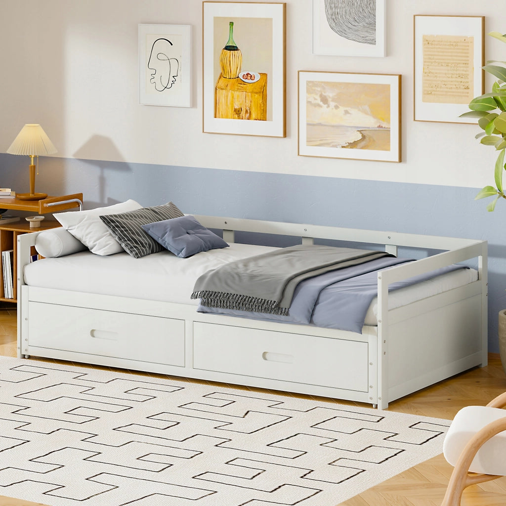Letto pieghevole in pino - Xylo - 90x180x200 - Bianco