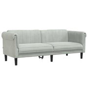 Divano | Divano da soggiorno | Sofa a 3 Posti Grigio Chiaro in Velluto