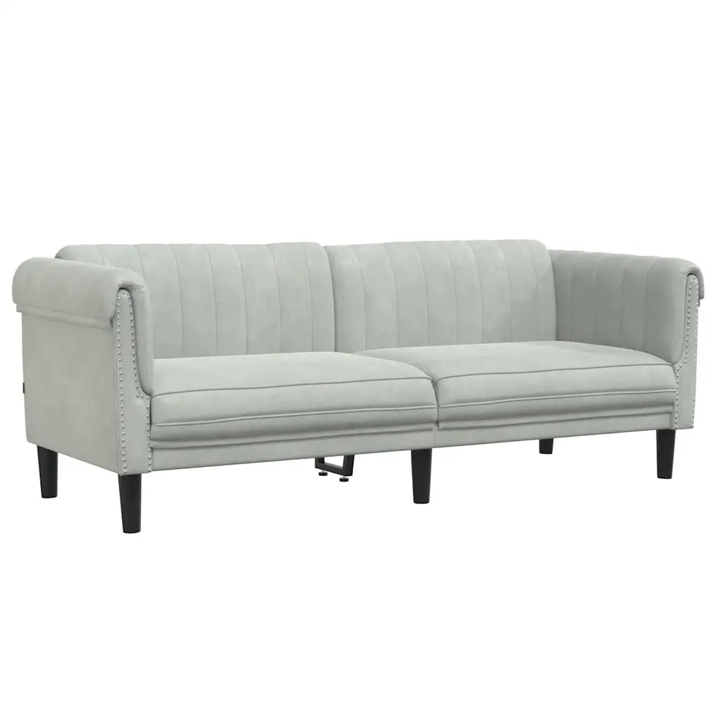 Divano | Divano da soggiorno | Sofa a 3 Posti Grigio Chiaro in Velluto