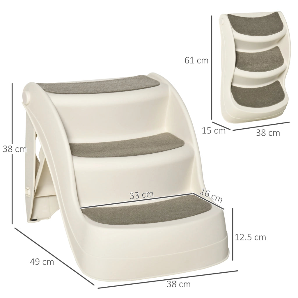 Scaletta per cani e gatti pieghevole ¨C Minimal ¨C 49x38x38 cm, beige, antiscivolo