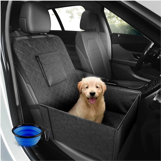 Sedile per Cani - Anteriore - Anteriore - Massimo 15 kg - Imbottito a prova d'acqua - Antiscivolo - Copertura Rimovibile - 45 x 45 x 28 cm