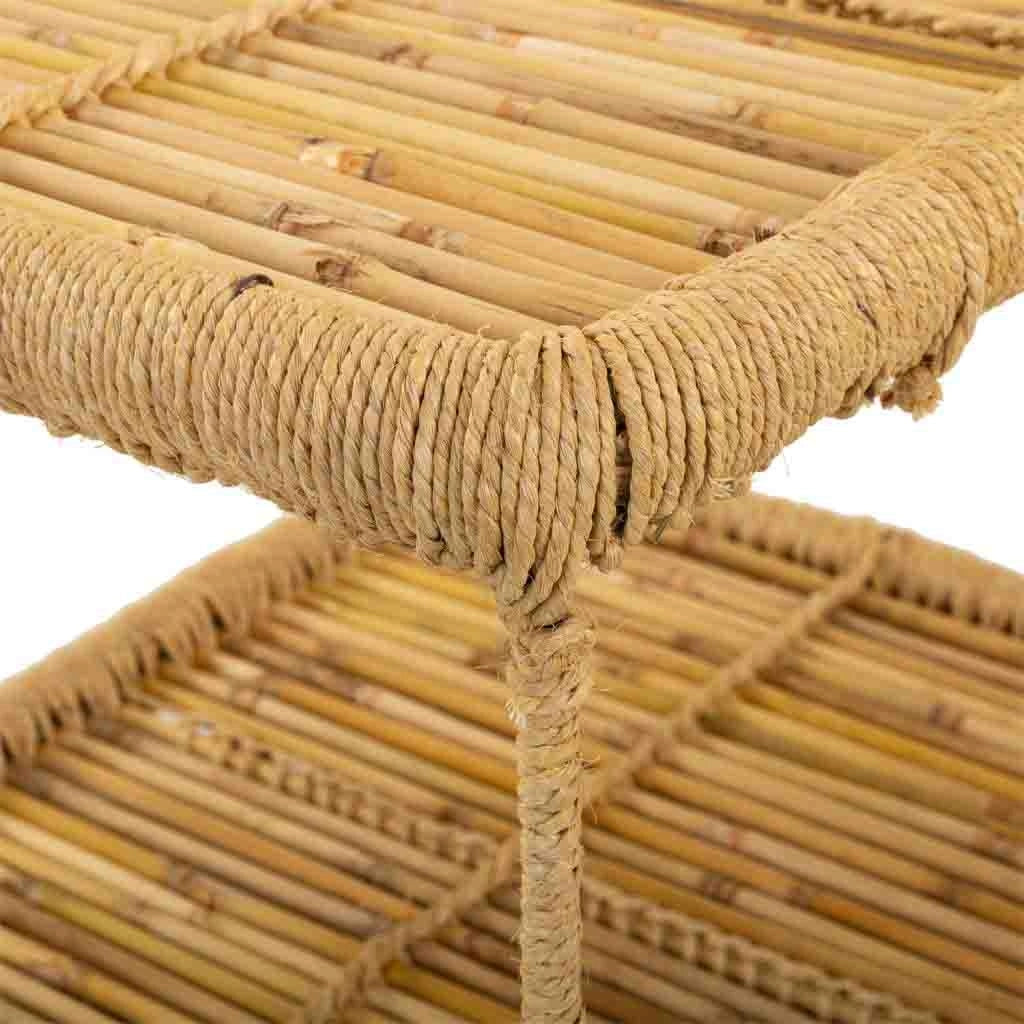 Tavolino da centro bambù e metallo marrone 49x38x37h