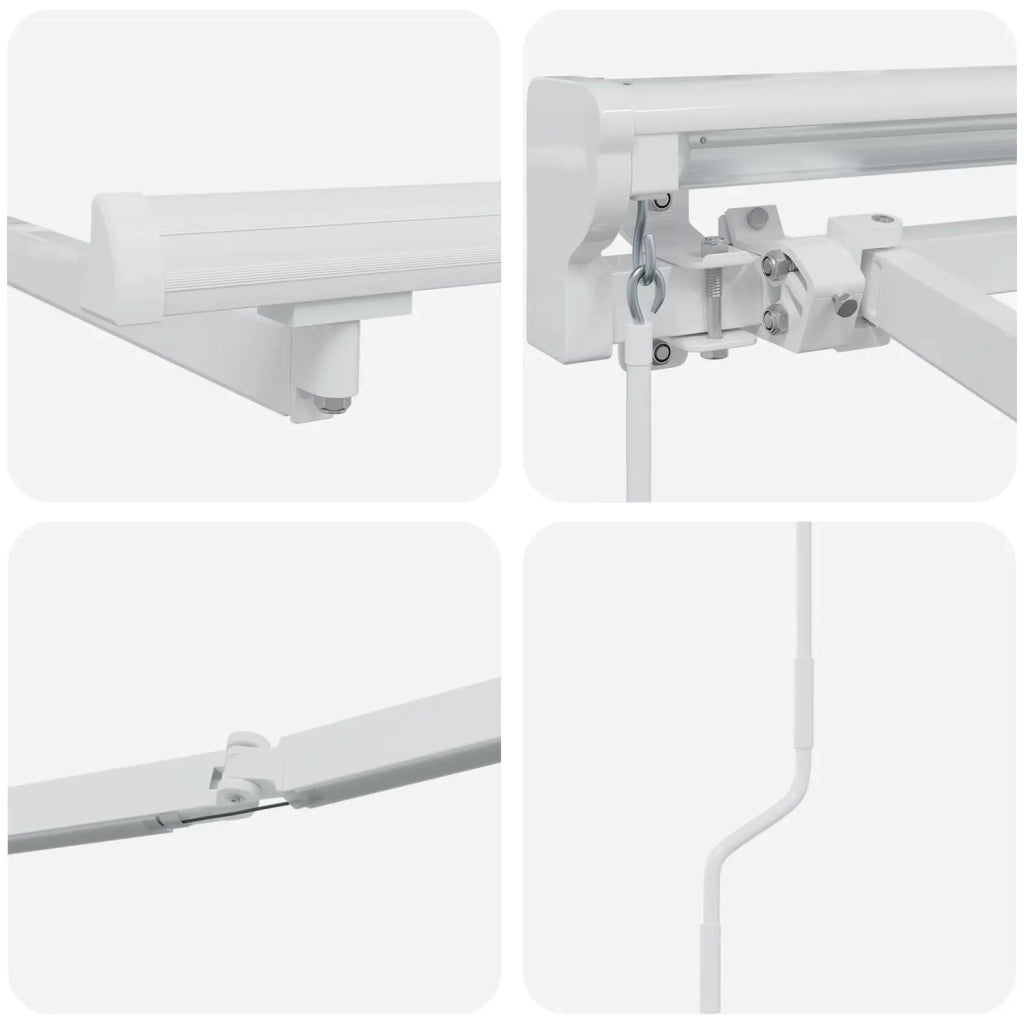 Cornice per Tenda Manuale con LED Bianco 2,5 x 2 m Alluminio 42024794
