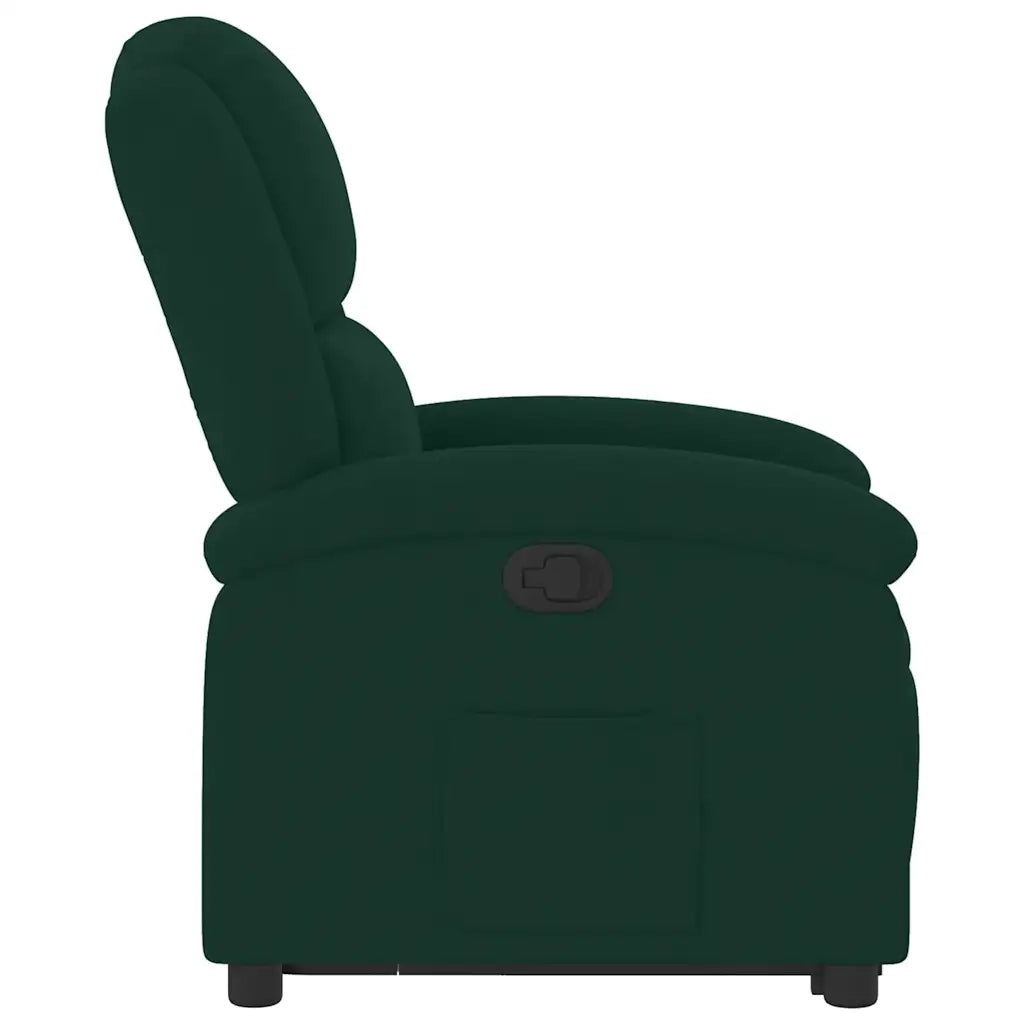 Poltrona | Sedia Relax Alzapersona Reclinabile Verde Scuro in Velluto