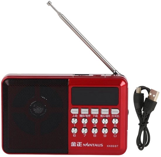 Radio Portatile - Progettazione Compatta - Disegno Ergonomico - Antenna Esterna - A Batterie - Ideale per Viaggi - Radio da Portare con Te