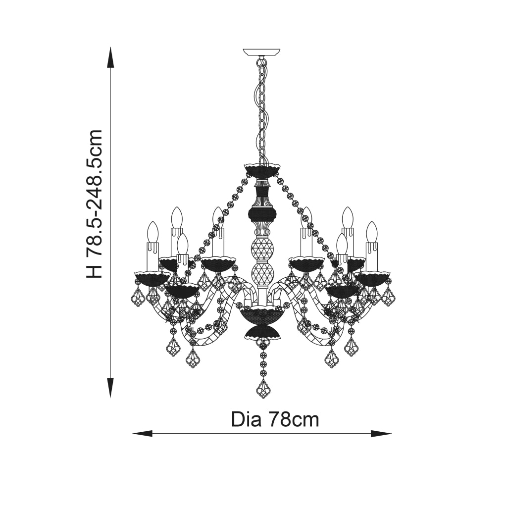 Lampadario glamour acrilico trasparente 8xE14 Clarence Endon