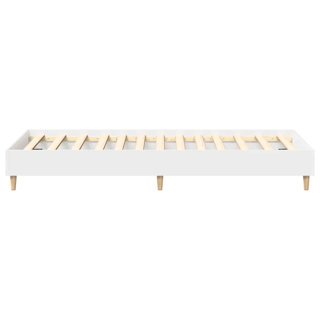 Letto singolo | Letto per adulti | Giroletto senza Materasso Bianco 90x200 cm in Legno Multistrato