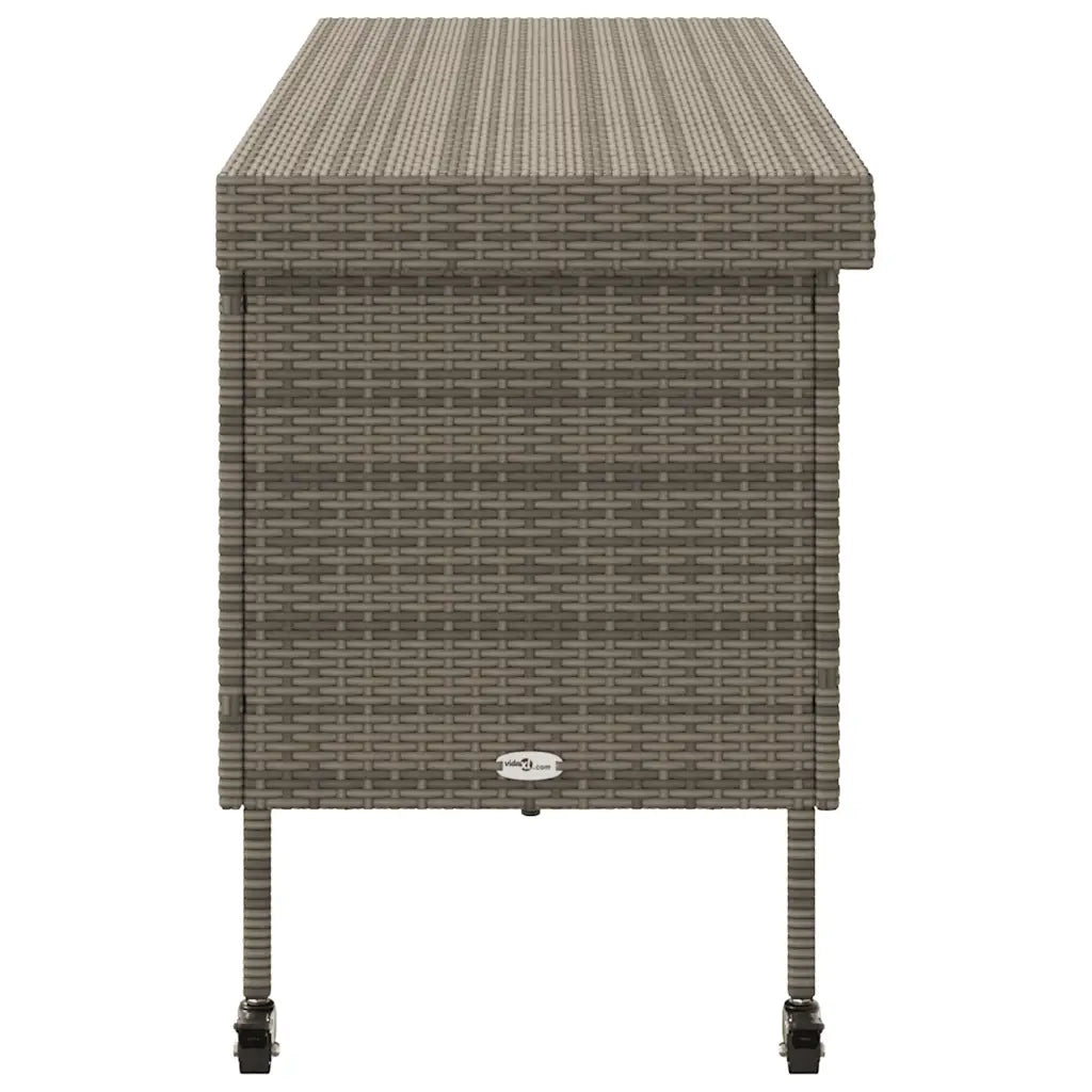 Contenitore da Giardino con Ruote Grigio 160x55x75cm Polyrattan CFW5864036