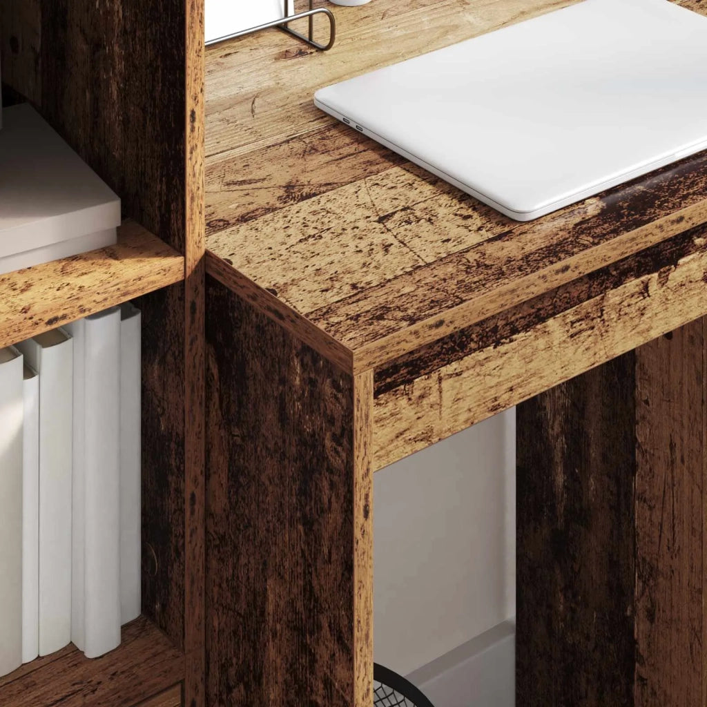 Scrivania con cassetto con lo scaffale 2 pcs Legno vecchio 3337343