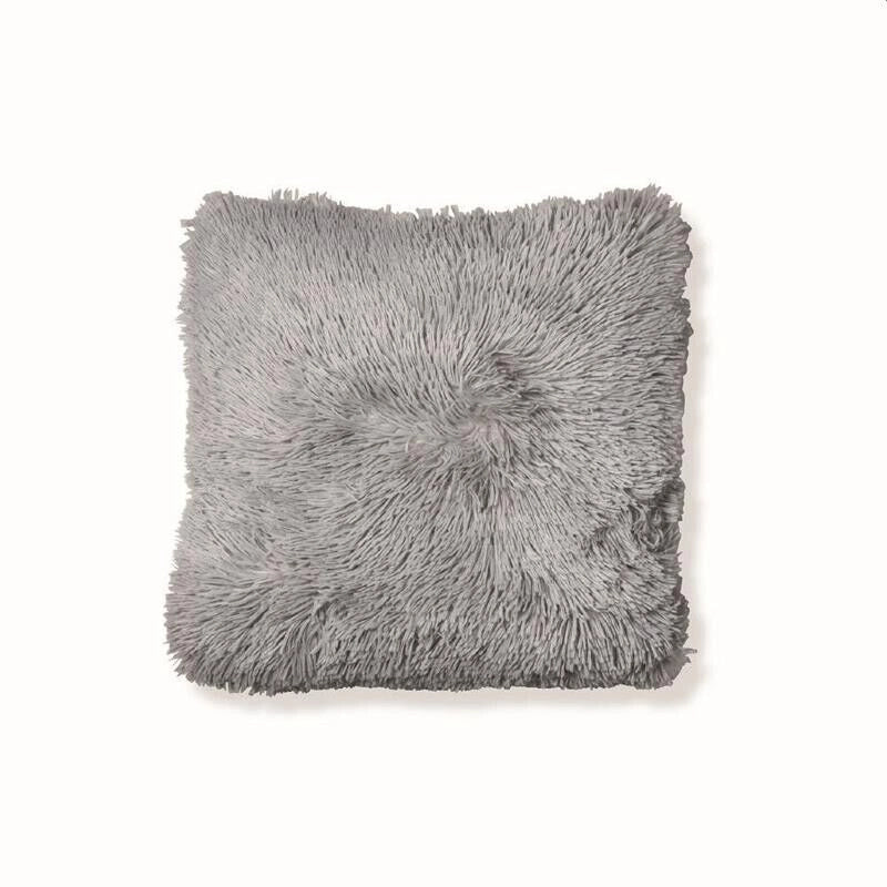 GLAM CUSCINO ARREDO IN ECOPELLICCIA 45 X 45 GRIGIO CHIARO