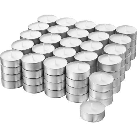 MAURY'S CANDELINE TEA LIGHT 800PZ BIANCHE SENZA PROFUMO BASE IN METALLO