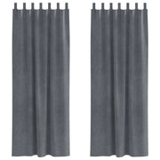 Tende Oscuranti | Tende Blackout 2 pz Grigio chiaro 140 x 245 cm Velluto