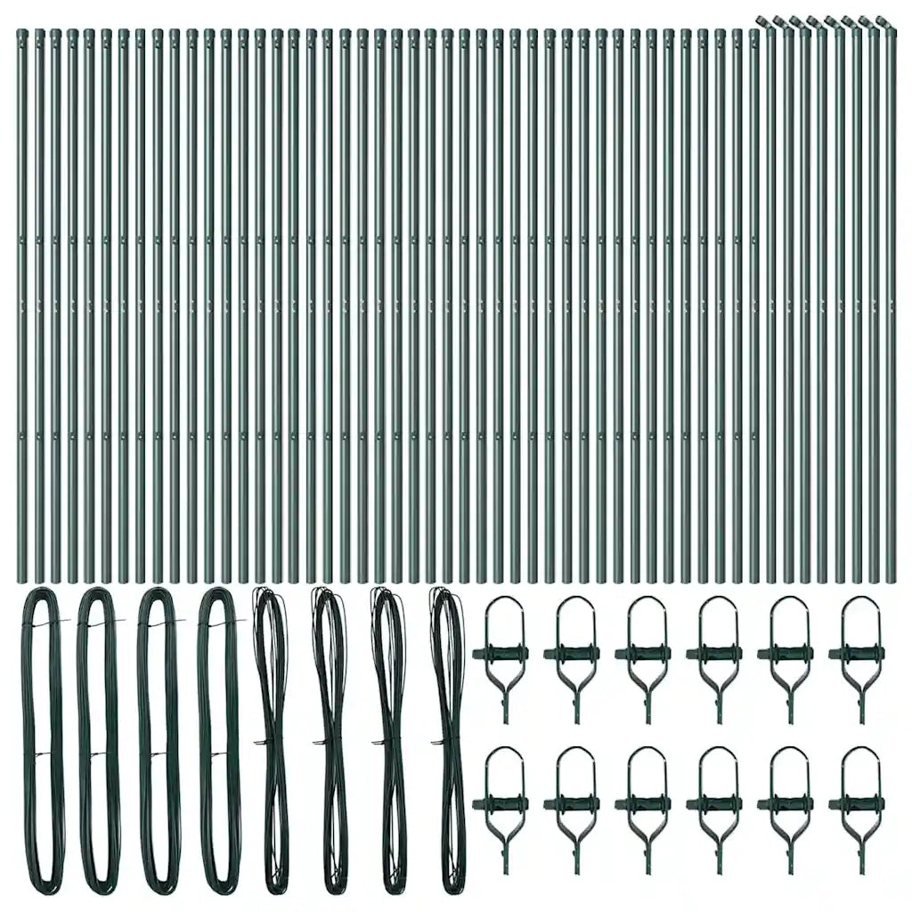 Palo della recinzione 52 pcs Verde 3,2 x 3,2 x 210 cm