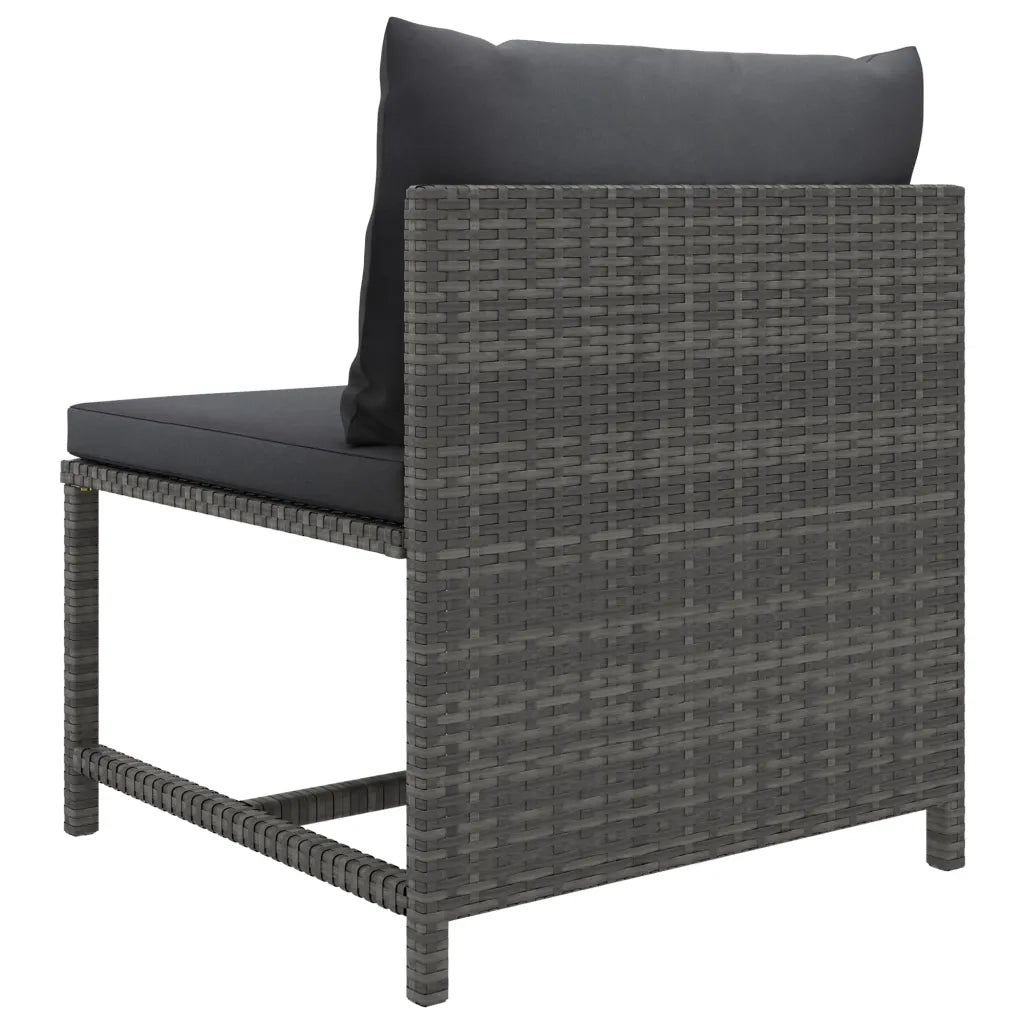 Set Divani da Giardino 3 pz con Cuscini in Polyrattan Grigio 3059751
