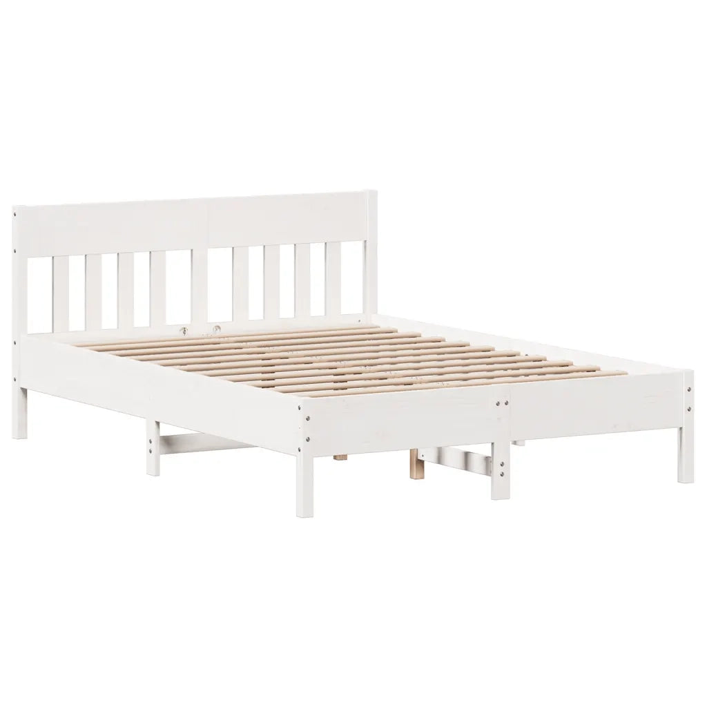 Letto senza Materasso-Struttura Letto Bianco 160x200 cm Legno Massello di Pino 882068