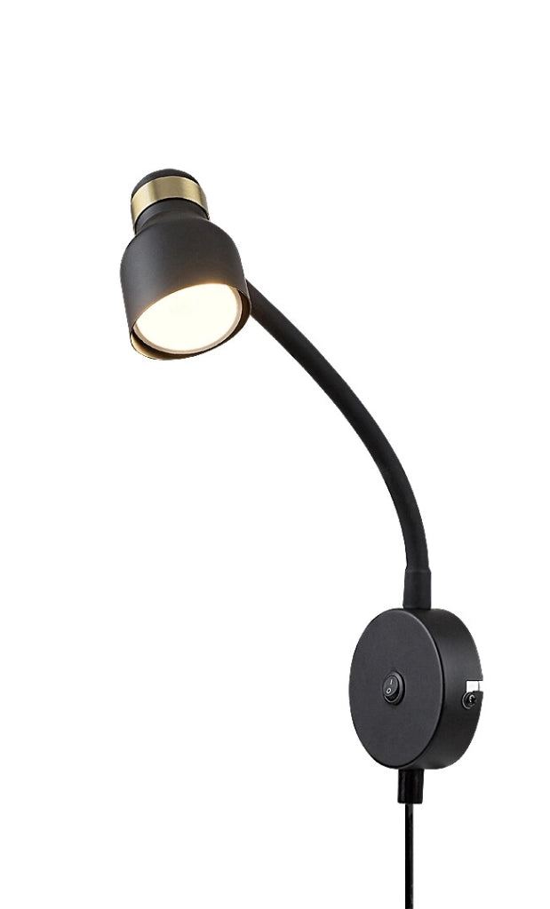 Applique lettura nero-oro con interruttore GU10 Rabalux